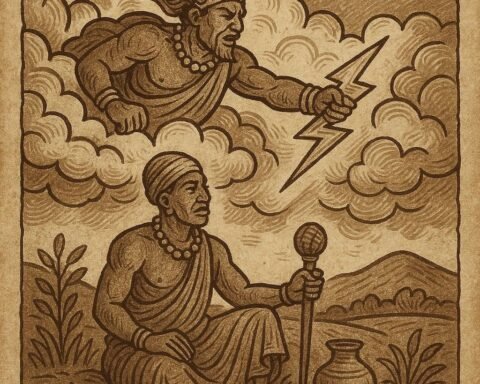 Sagbata ruling the earth and Hevioso ruling the sky with thunder – Dahomean Fon folktale
