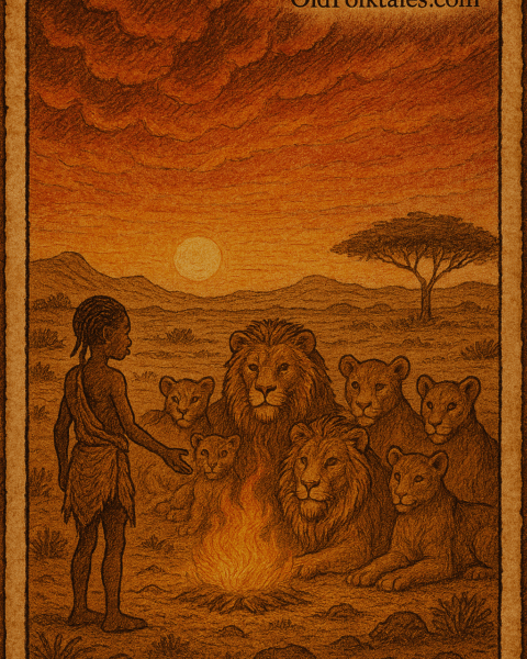 Nai-ka-tara speaking to the pride