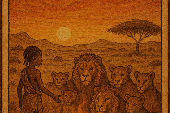 Nai-ka-tara speaking to the pride