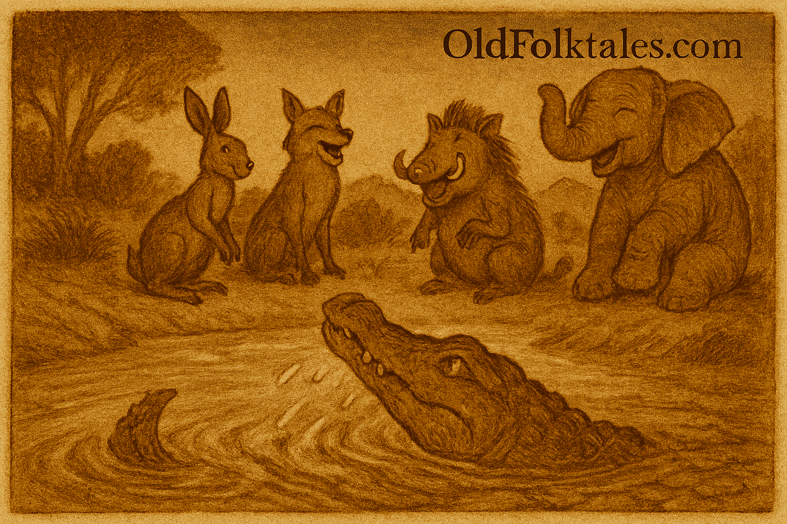 Crocodile Sleeping in the Mud