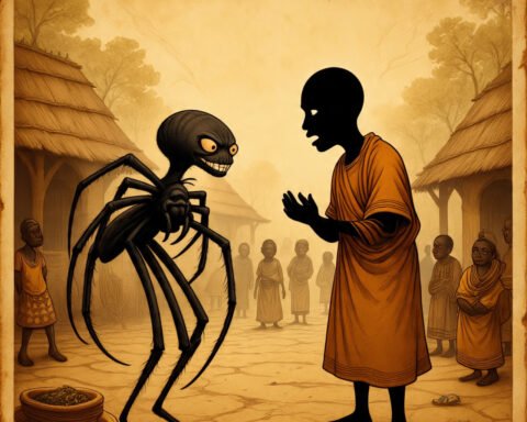 Anansi tricks Nothing in a West African folktale, leading to his tragic fall into a deadly trap.”