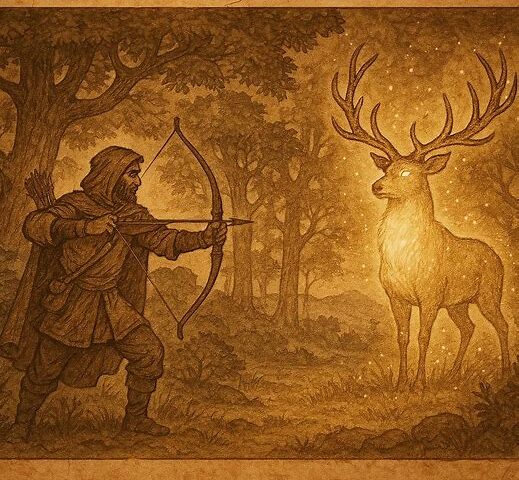 Zayanes hunter with bow in Middle Atlas forest