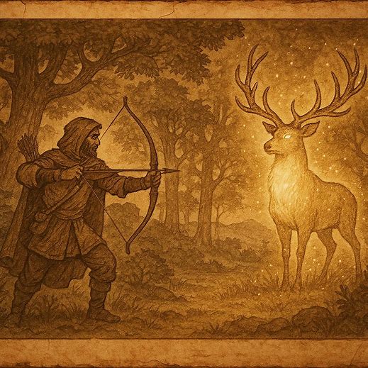 Zayanes hunter with bow in Middle Atlas forest