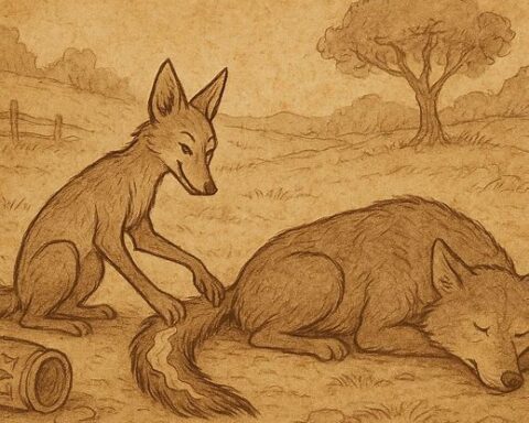 A Jackal and a Wolf”