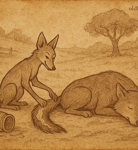 A Jackal and a Wolf”