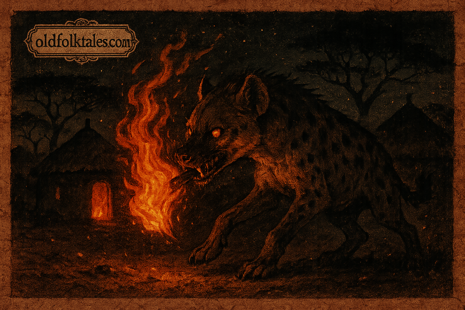 Hyena stealing fire from village Venda folklore South Africa