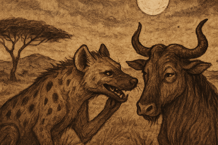 Cunning hyena under moonlight Tsonga folklore Mozambique