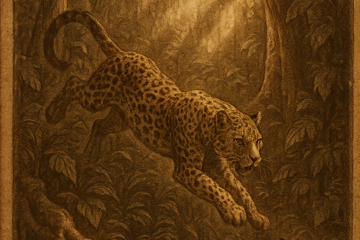 The Leopard chasing hare in Ugandan forest Baganda folklore