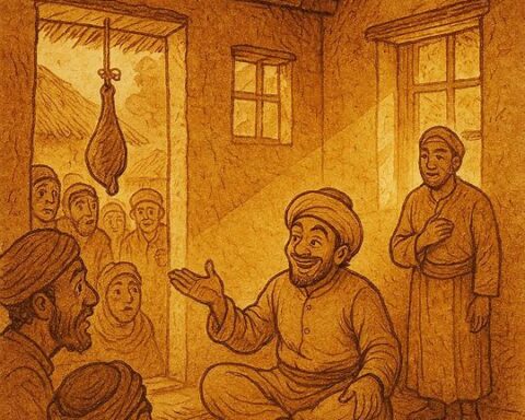 Abunawas the clever jester ensures justice for a man wronged in a sea bet, Eritrean folktale.