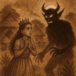 The King’s daughter facing the devil in a Benga folktale from Equatorial Guinea.