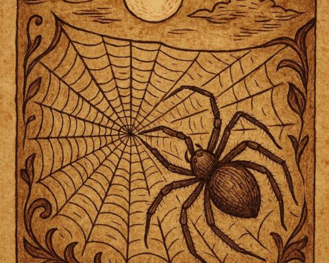 Spider weaving its web under the glowing moon - Sierra Leonean Folktales