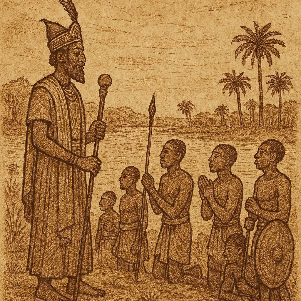Nyikang, the Spirit King of the Shilluk leading his people by the Nile – South Sudanese Folktales