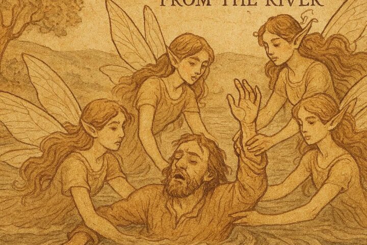 Yakob rescued by Water-fairies in a Congolese folktale about forgiveness, compassion, and reconciliation.