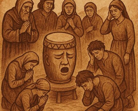 Villagers restoring and respecting a sacred talking drum, Sierra Leonean folktale