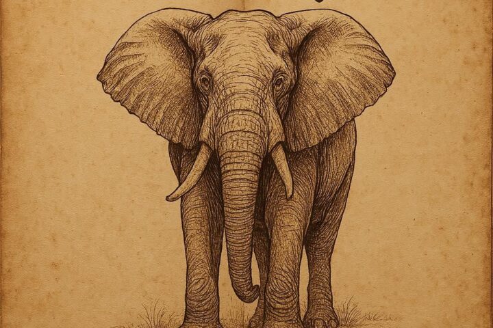 a majestic elephant with wide ears and strong legs – Benga folktale