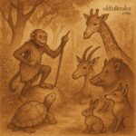 Clever monkey M’Beka guiding forest animals to resolve a tortoise inheritance dispute in a dense Fang forest – Cameroon folktale