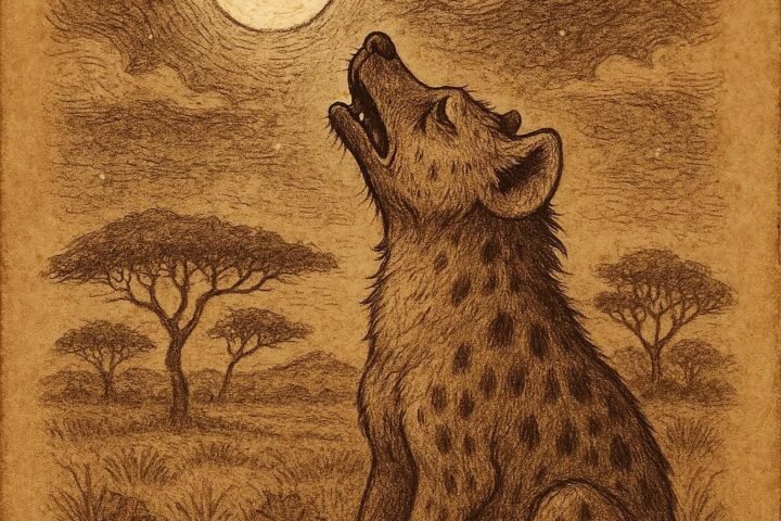 Why the Hyena Howls at Night – South Sudanese Folktale Illustration