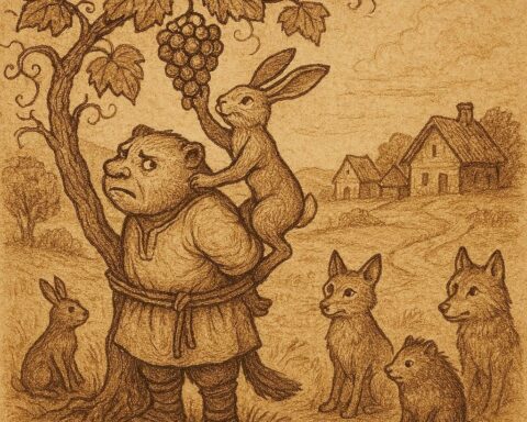 Hare tricks the Village Chief by tying him to a grape tree in this Mossi folktale from Burkina Faso.
