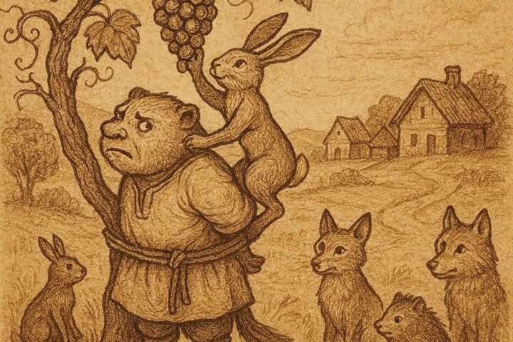 Hare tricks the Village Chief by tying him to a grape tree in this Mossi folktale from Burkina Faso.