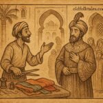 A clever Moroccan tailor in Marrakesh uses storytelling to outwit a greedy vizier.