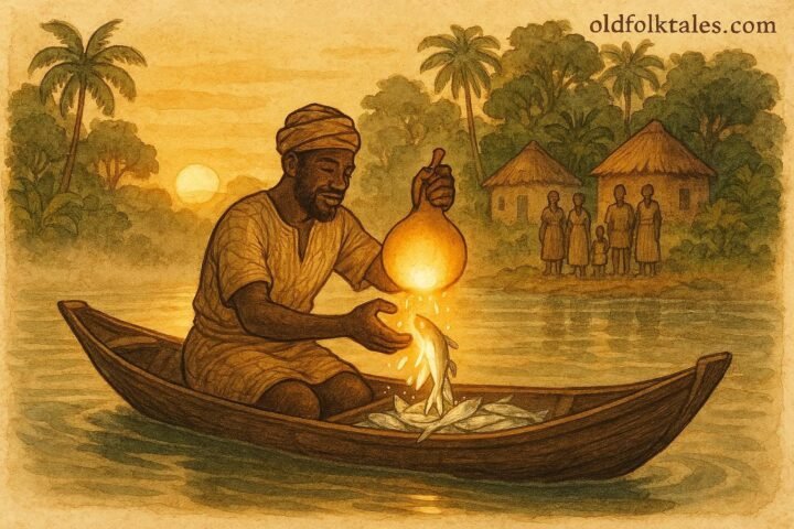 How compassion toward a magical fish transformed a poor fisherman's life in this classic folktale