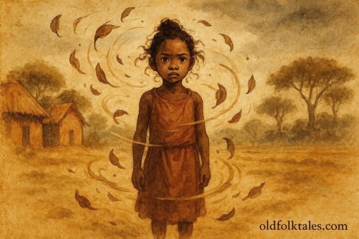 A girl controlling wind, Malagasy folktale about imbalance and responsibility.