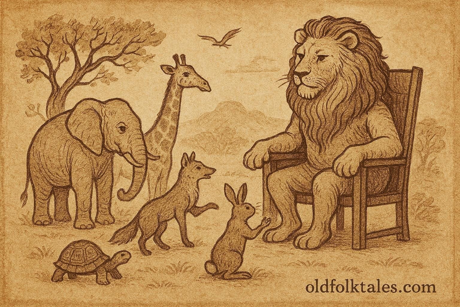 Explore an Eritrean folktale where a lion judges disputes among animals, teaching lessons about justice, fairness, and leadership in African tradition.