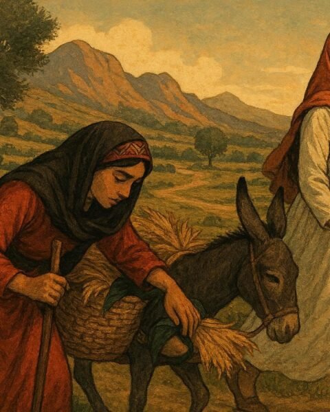Two sisters on a journey showing contrasting behavior of kindness and carelessness in an Algerian folktale
