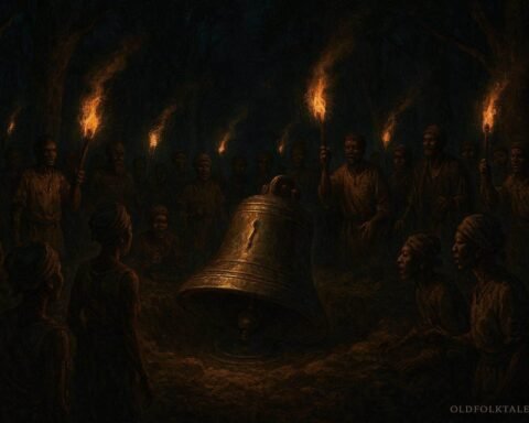 Villagers gathered near a sacred ceremonial ground after a mysterious ancestral bell begins ringing at night