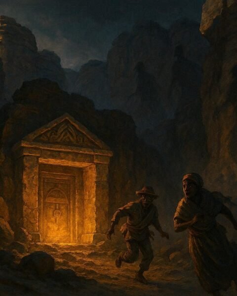 A sacred ancestral tomb hidden within the rocky canyons of Isalo in Madagascar