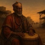 An elderly royal drummer preserving the memory of ancient Begho as the trading city declines