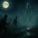 Hunters encountering mysterious spirits in the Bangweulu wetlands during a full moon