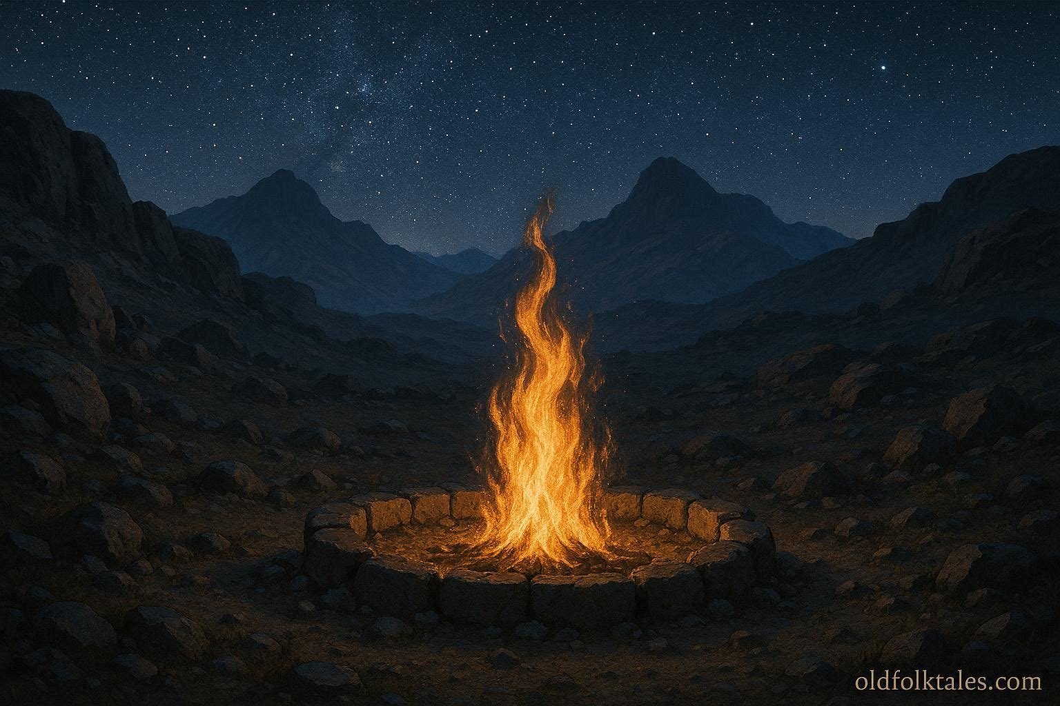 Eternal ceremonial flames burning in the mountains of Erigavo protecting highland communities