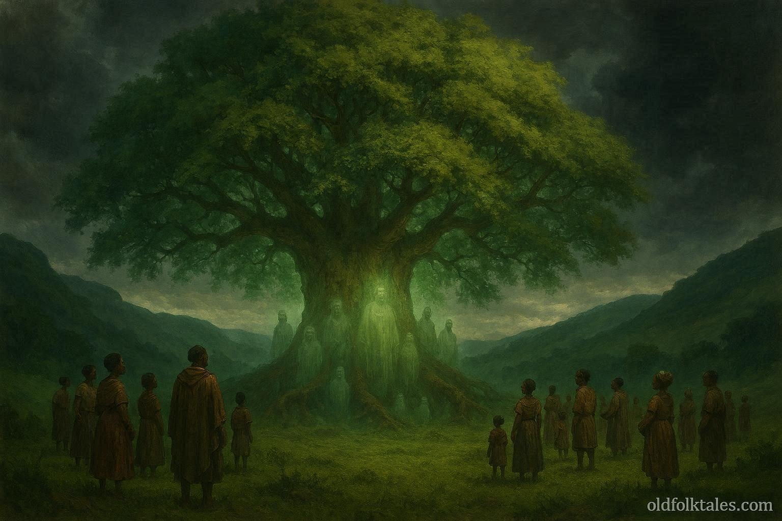Villagers protecting a giant sacred ancestral tree in Mpumalanga South Africa