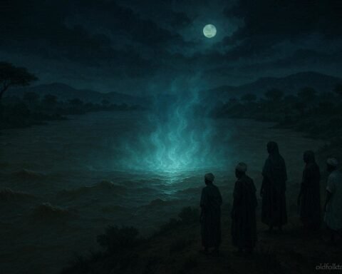Villagers listening to a mysterious singing river during flood season in Somalia
