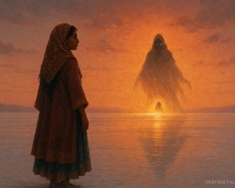 A young woman encounters a mysterious spirit on the salt flats of Chott el Jerid during a drought.