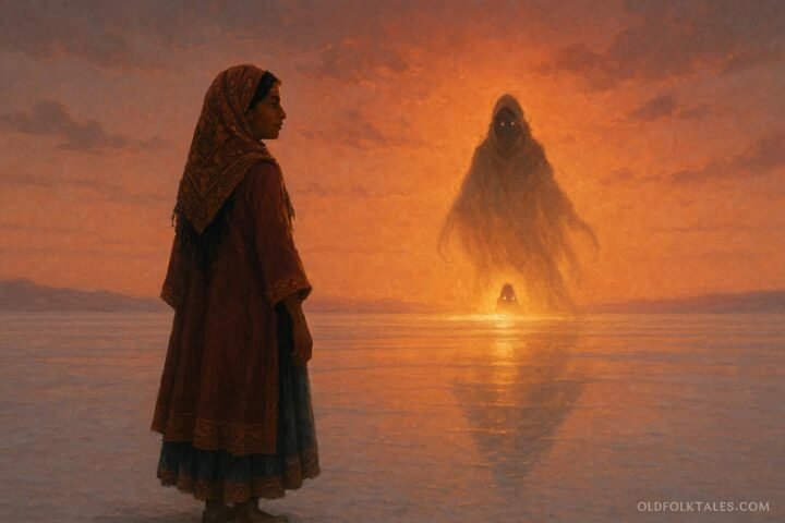A young woman encounters a mysterious spirit on the salt flats of Chott el Jerid during a drought.