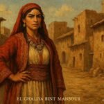 Illustration of El Ghaliya bint Mansour, an Arab Moroccan heroine who overcame betrayal through courage, loyalty, and justice.