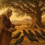 A poor widow offers barley cakes to seven ravens beneath an ancient argan tree in the mountains of southern Morocco.