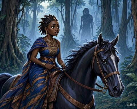 A young Baoulé bride journeys through a mysterious forest with a magical horse.