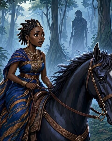 A young Baoulé bride journeys through a mysterious forest with a magical horse.