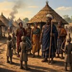 Chief Mpweto and Babwile villagers use wooden soldiers to frighten away Lunda attackers in a Zambian historical legend.
