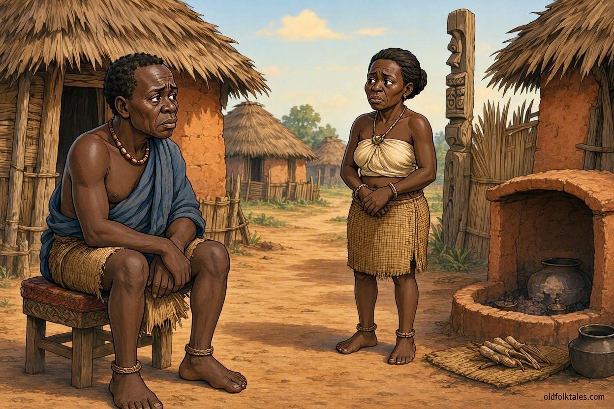 Bekale faces the consequences of his selfish behaviour in a traditional Fang marriage tale.