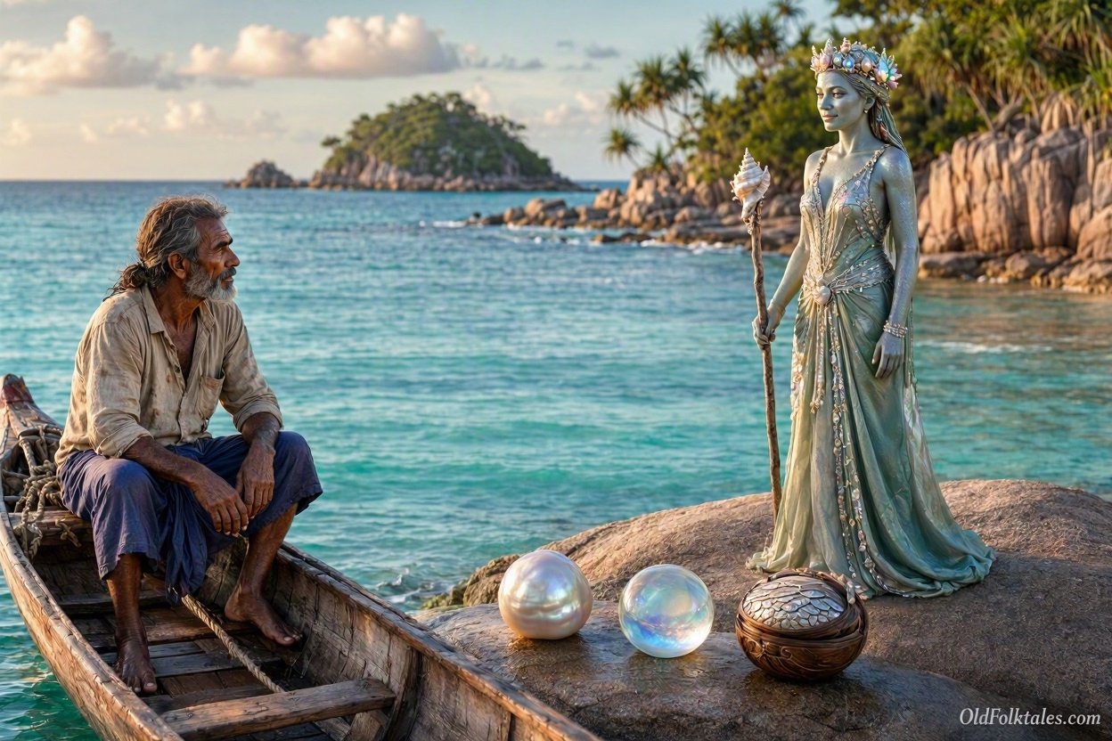 A poor fisherman receives three magical gifts from the Queen of the Sea.