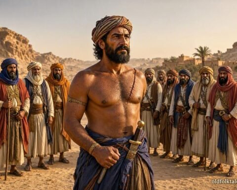 Halfman uses his intelligence to survive danger after his jealous brothers turn against him.