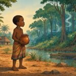 Koffi journeys through the forest after being sent away to find a replacement clay pot.
