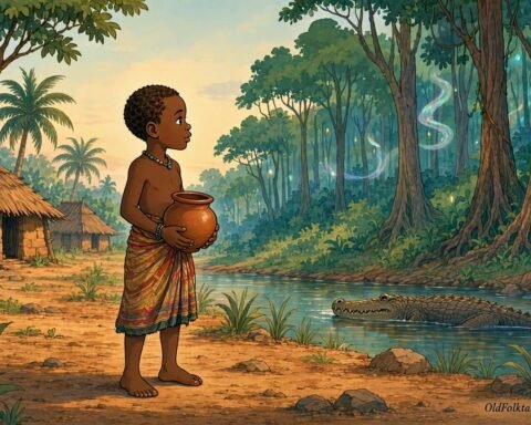Koffi journeys through the forest after being sent away to find a replacement clay pot.