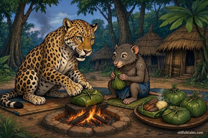 The Leopard and the Rat-Fouisseur during their troubled friendship in a Gabonese folktale.