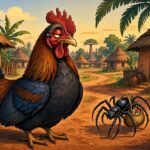 Akogni the Rooster travels with Ekèndèba the Spider while unaware of his friend’s deception.
