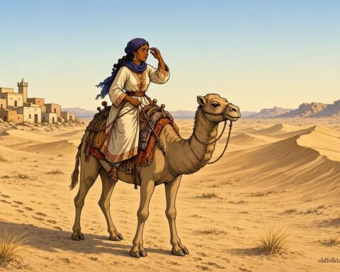 Udea journeys across the Libyan wilderness in search of her seven brothers.